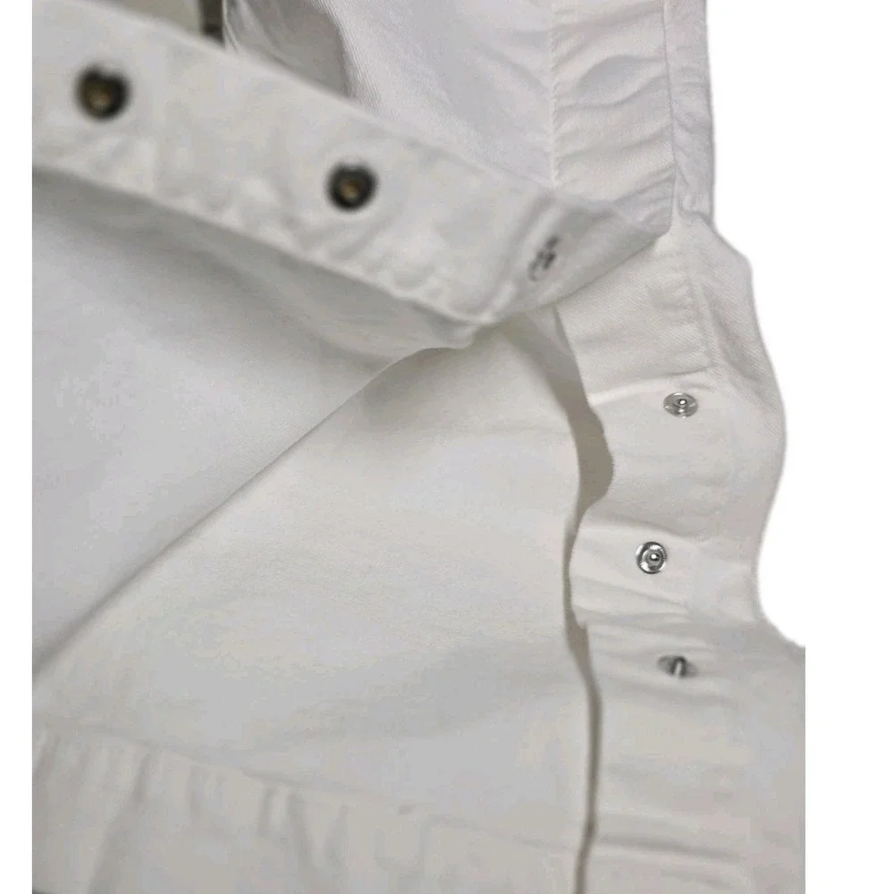 NWT 7 For All Mankind Women's White Denim Bootcut Jeans Size 25 Button Up Leg